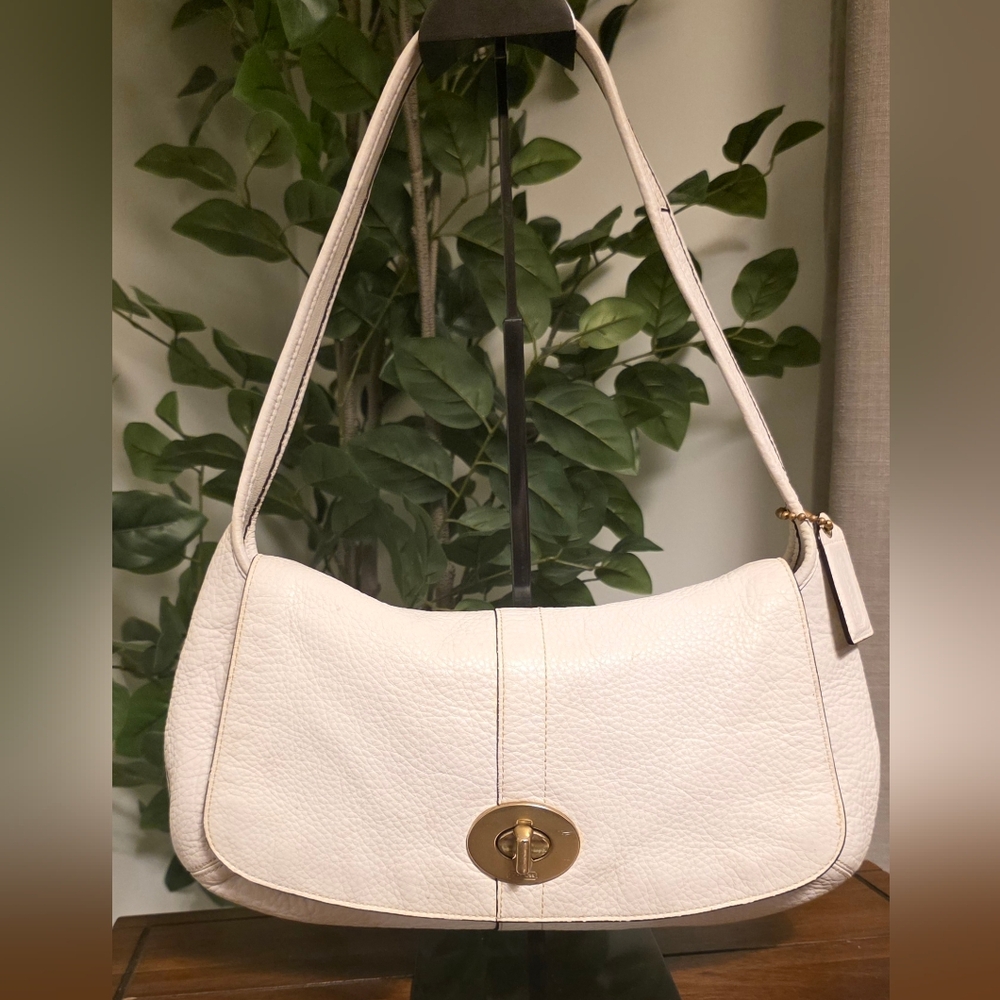 Coach Ergo Flap Soft Milled White Leather 11614